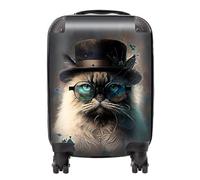 Warren Reed - Designer Birman Cat Face Glasses And Hat Splashart Suitcase Small, Multi