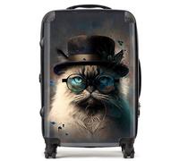 Warren Reed - Designer Birman Cat Face Glasses And Hat Splashart Suitcase Medium, Multi