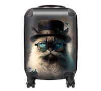 Warren Reed - Designer Birman Cat Face Glasses And Hat Splashart Suitcase Small, Multi