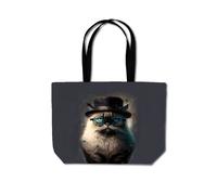 Warren Reed - Designer Birman Cat Face Glasses & Hat Splashart Beach Shopper Tote Bag Warren Reed - Designer Multicolor