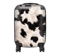 Warren Reed - Designer Black and White Cow High Print Suitcase - Lightweight Hard Case, TSA Lock, 4 Spinner Wheels