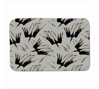 Warren Reed - Designer Black & Gold Fire Bird Silhouettes Sherpa Blanket in Grey | Size: Large Warren Reed - Designer Grey Large