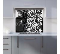 Warren Reed - Designer Black Grey Abstract Kitchen Splashback W600Mm X H750Mm, Multi