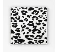 Warren Reed - Designer Black Leopard Print Canvas | Size: W30" x H30" Warren Reed - Designer Black W30" x H30"