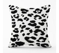Warren Reed Designer Black Leopard Print Cushions 60Cm X 60Cm
