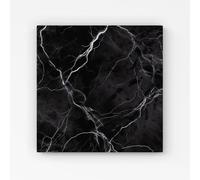 Warren Reed - Designer Black Marble Pattern Canvas | Size: w10 inch x h10 inch Warren Reed - Designer Black w10 inch x h10 inch