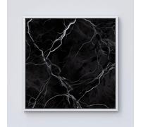 Warren Reed - Designer Black Marble Pattern Framed Canvas in Off-White | Size: w10 inch x h10 inch Warren Reed - Designer Off-White w10 inch x h10 inch