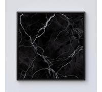 Warren Reed - Designer Black Marble Pattern Framed Canvas | Size: W16" x H16" Warren Reed - Designer Black W16" x H16"