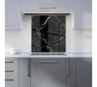 Warren Reed - Designer Black Marble Pattern Kitchen Splashback - W600mm x H650mm