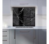 Warren Reed - Designer Black Marble Pattern Kitchen Splashback W600Mm X H750Mm, Multi