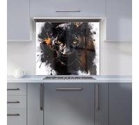 Warren Reed Designer Black Panther's Intense Stare Kitchen Splashback