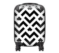 Warren Reed - Designer Black And White Abstract Pattern Suitcase Small, Multi
