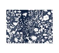 Warren Reed - Designer Blue And White Floral Silhouette Chopping Board, Multi