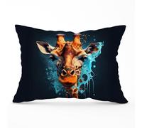 Warren Reed - Designer Blue Giraffe Face Splashart Cushions in Grey | Size: 45 cm x 45 cm Warren Reed - Designer Grey 45 cm x 45 cm