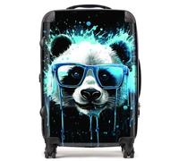 Warren Reed - Designer Blue Splashart Panda Face Suitcase Medium, Multi