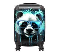 Warren Reed - Designer Blue Splashart Panda Face Suitcase - Lightweight Hard Case, TSA Lock, 4 Spinner Wheels