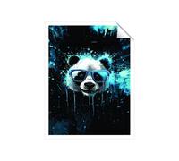 Warren Reed - Designer Blue Splashart Panda Face Unframed Art Print | Size: W16" x H24" Warren Reed - Designer Multicolor W16" x H24"