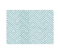 Blue And White Geometric Pattern Glass Chopping Board Warren Reed - Designer Green One Size