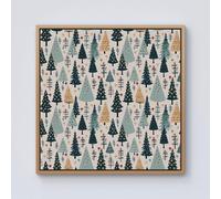 Warren Reed - Designer Boho Inspired Christmas Tree Pattern Framed Canvas in Light Brown | Size: w40 inch x h40 inch Warren Reed - Designer Light Brown w40 inch x h40 inch
