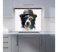 Warren Reed Designer Border Collie Dog Splashart Premium Glass Kitchen Splashback W600mm X H650mm