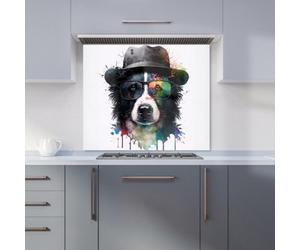 Warren Reed Designer Border Collie Dog Splashart Premium Glass Kitchen Splashback W600mm X H750mm