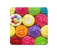 Warren Reed - Designer Bright Colourful Cupcakes Coasters - Set of 4 in Yellow Warren Reed - Designer Yellow