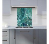 Warren Reed - Designer Bright Teal Quartz Effect Kitchen Splashback - W600mm x H750mm