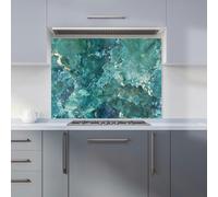 Warren Reed - Designer Bright Teal Quartz Effect Kitchen Splashback - W900mm x H650mm