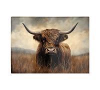 Bronze Effect Highland Cow Chopping Board Warren Reed - Designer Brown One Size