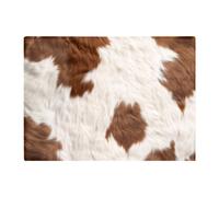 Warren Reed Designer Brown And White Cow Hide Print Chopping Board