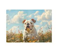 Bulldog Enjoying A Summer Meadow Chopping Board Warren Reed - Designer Multi One Size