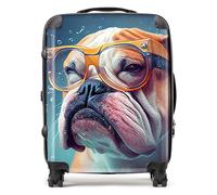 Warren Reed - Designer Bulldog Splashart Suitcase - Lightweight Hard Case, TSA Lock, 4 Spinner Wheels