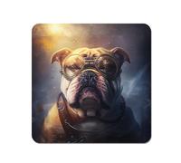 Warren Reed - Designer Bulldog With Glasses Splashart Golden Coasters - Set of 4 in Brown Warren Reed - Designer Brown