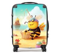 Warren Reed - Designer Bumblebee On A Beach Holiday Suitcase Large, Multi