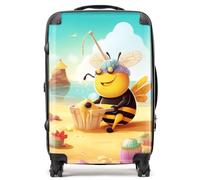Bumblebee On A Beach Holiday Suitcase Warren Reed - Designer Yellow Medium