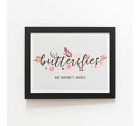 Warren Reed - Designer Butterflies Are Natures Angels Framed Art Print in Black | Size: W24" x H36" Warren Reed - Designer Black W24" x H36"