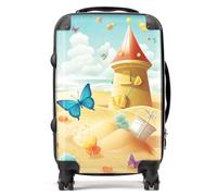 Warren Reed - Designer Butterflies On A Beach Holiday Suitcase - Lightweight Hard Case, TSA Lock, 4 Spinner Wheels