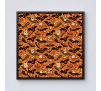 Warren Reed - Designer Candy-Filled Treat Bags & Bats Framed Canvas in Black | Size: W30" x H30" Warren Reed - Designer Black W30" x H30"