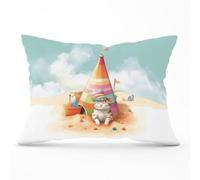 Warren Reed Designer Cat On A Beach Holiday Cushions 33Cm X 48Cm