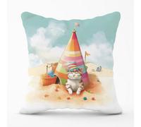 Warren Reed Designer Cat On A Beach Holiday Cushions 60Cm X 60Cm