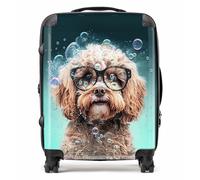 Warren Reed - Designer Cavapoo Dog With Glasses Splashart Suitcase Medium, Multi