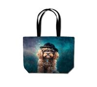Warren Reed - Designer Cavapoo Dog Splashart Beach Shopper Tote Bag Warren Reed - Designer Multicolor