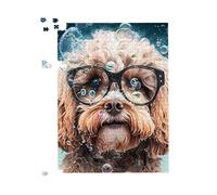 Warren Reed - Designer Cavapoo Dog With Glasses Splashart Jigsaw Puzzle | Size: 500 Piece Warren Reed - Designer Multicolor 500 Piece