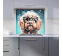 Warren Reed - Designer Cavapoo Dog With Glasses Splashart Kitchen Splashback | Size: 700mm x 750mm Warren Reed - Designer Multicolor 700mm x 750mm