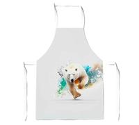 Warren Reed - Designer Charging Polar Bear Apron in White Warren Reed - Designer White