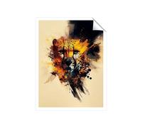 Warren Reed - Designer Cheetah Face Splashart Unframed Art Print | Size: W8" x H10" Warren Reed - Designer Multicolor W8" x H10"