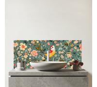Warren Reed - Designer Chilling In The Branches Glass Bathroom Splashback Warren Reed - Designer Multicolor