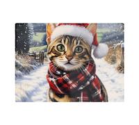 Christmas Bengal Glass Chopping Board Warren Reed - Designer Multi One Size
