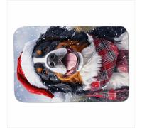 Warren Reed - Designer Christmas Bernese Mountain Dog Sherpa Blanket in Black | Size: Large Warren Reed - Designer Black Large