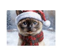 Warren Reed - Designer Christmas Burmese Glass Chopping Board, Multi